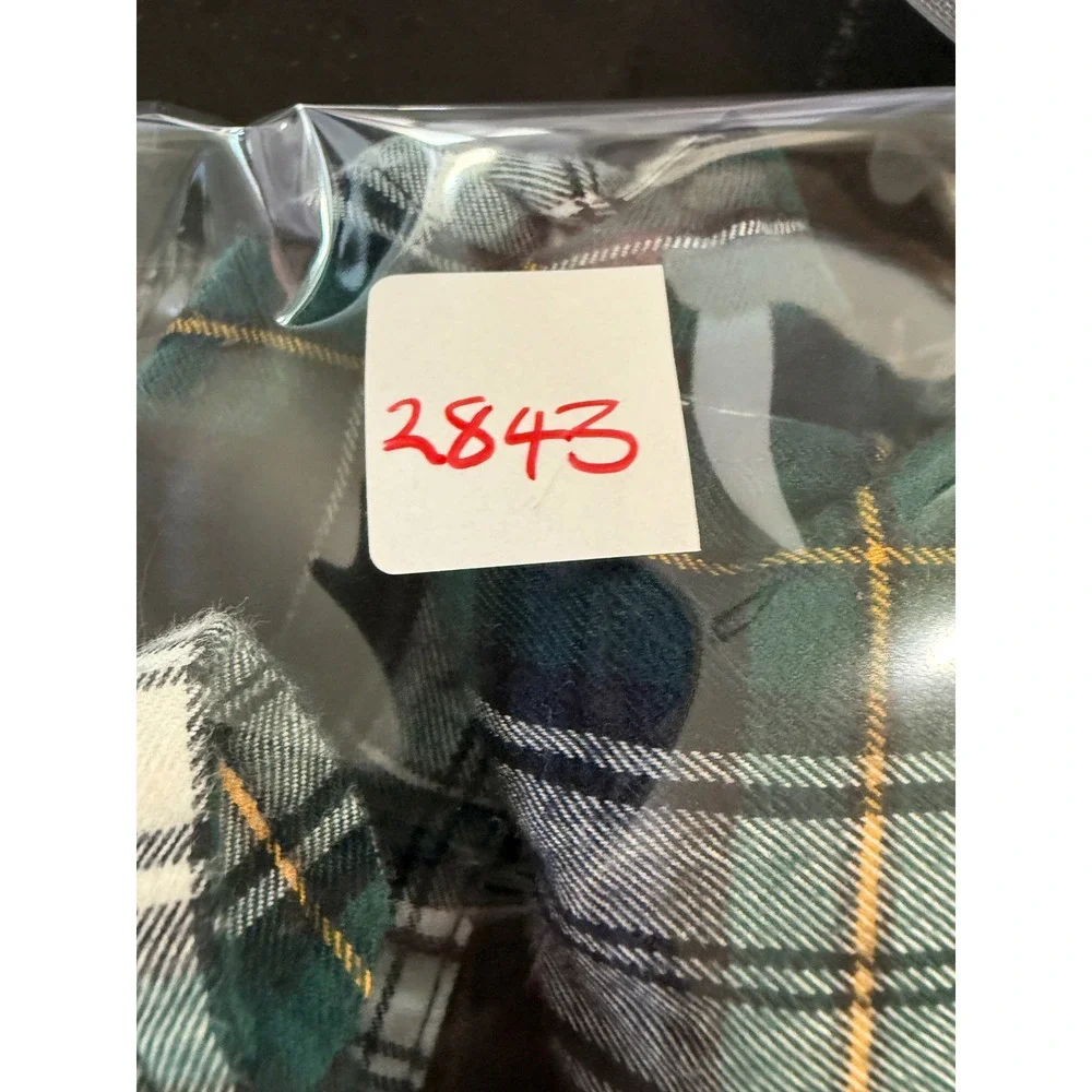 Ralph Lauren Kids Green‎ White Plaid Flannel Button Down Shirt Size 5 Pony Logo